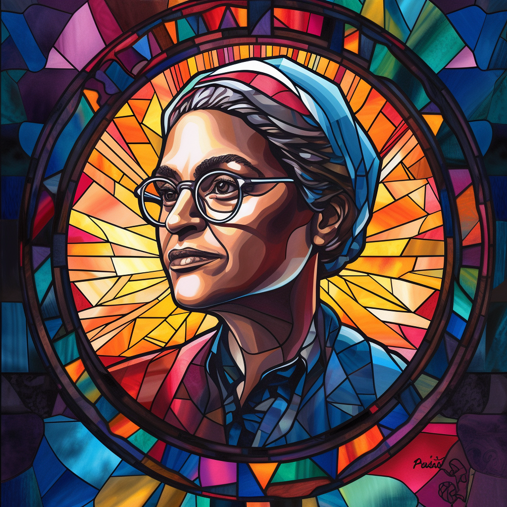 Rosa Parks as a stained glass window, by Midjourney